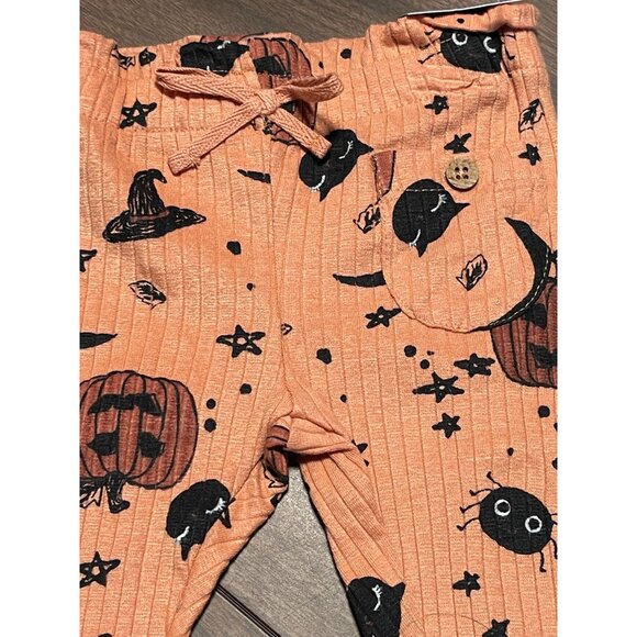 Jessica Simpson Baby Halloween Outfit Set 3/6M Pumpkin Print Top & Pants Orange - Picture 12 of 13